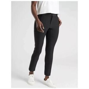 ATHLETA Size 6 Dark Black STELLAR TROUSER PANT 351310 Ankle Zip Side Pockets EUC